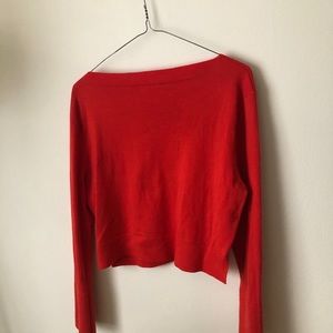 Lemaire Uniqlo U cropped red sweater
